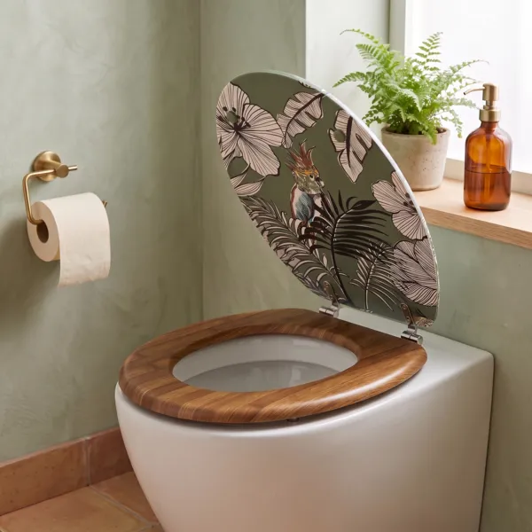 Copriwater WC 18 pollici MDF Jungle Fever Verde cachi
