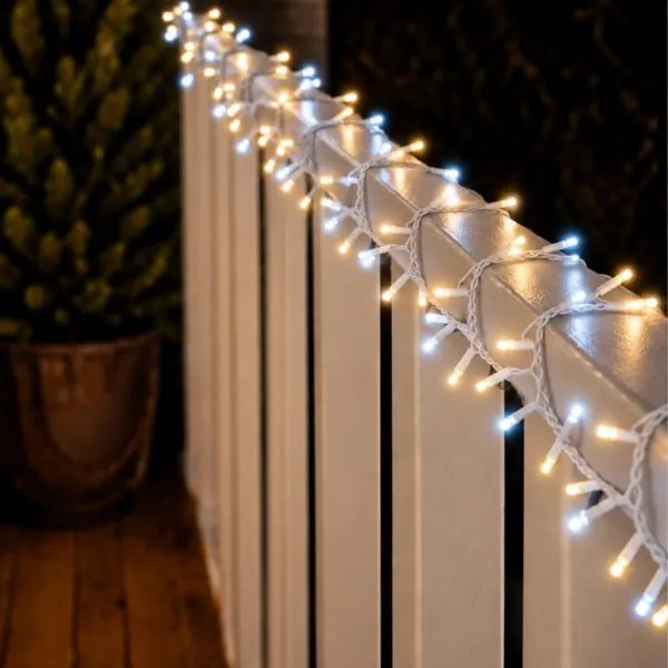Koppelbare lichtslinger 5 m 200 LED wit snoer Pro-lights Flits Warm wit en koel wit