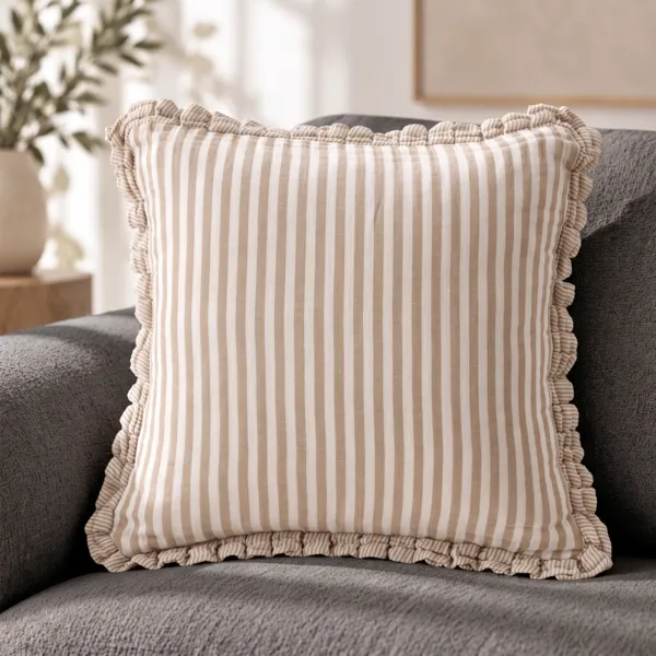 Cuscino quadrato in doppia garza di cotone (45 x 45 cm) Ga�a a righe Corda