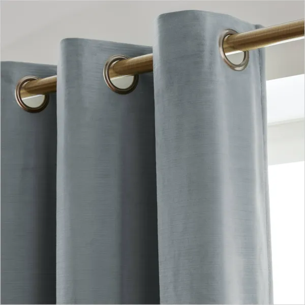Tenda in velluto martellato (140 x 280 cm) Maela Grigio blu