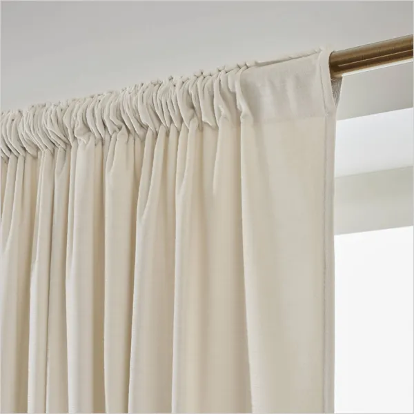 Tenda in velluto goffrato con passanti nascosti (180 x 260 cm) Maela Beige