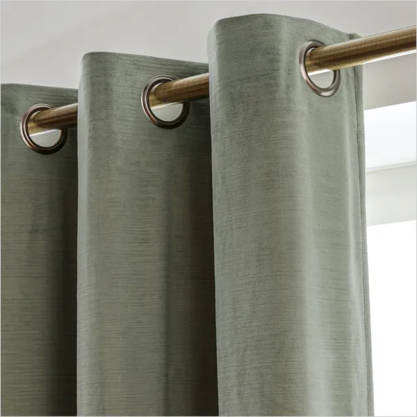 Tenda in velluto goffrato (140 x 180 cm) Maela Verde rosmarino