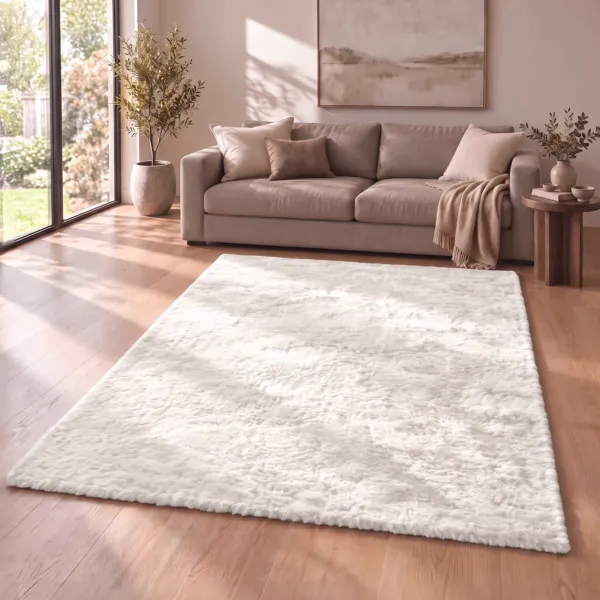 Tappeto rettangolare in pelliccia sintetica (160 x 230 cm) Finn Bianco