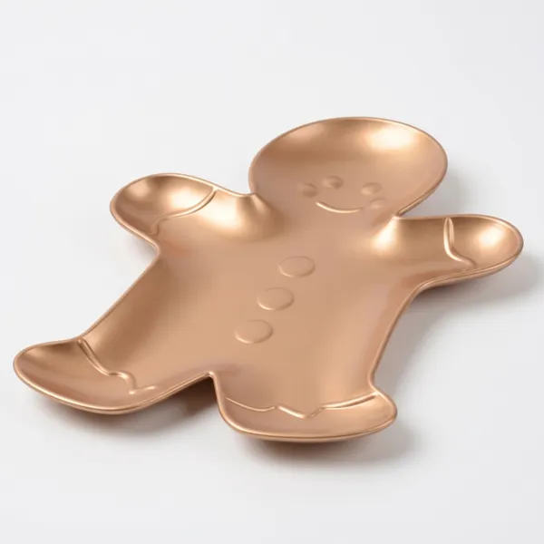 Piatto decorativo (27 x 20 cm) Pan di zenzero Oro lucido