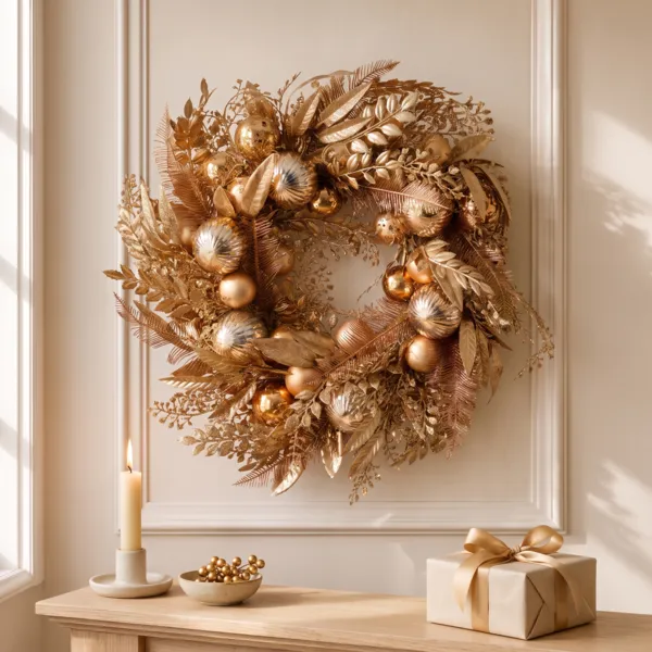 Couronne de No�l (D50 cm) Majesty Or cuivr�