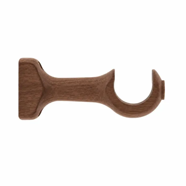 Lot de 2 supports tringle fixe bois (L11.5 cm/ D28 mm) Nils goutti�re Naturel