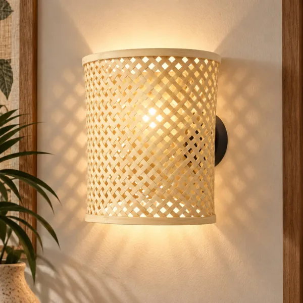 Applique murale en bambou (H34 cm) Cadiz Naturel