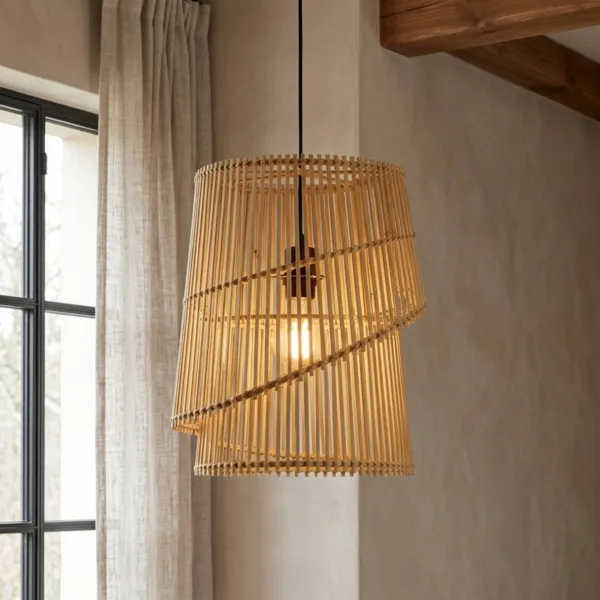 Design Hängelampe aus Bambus (H36 cm) Alicante Naturfarben