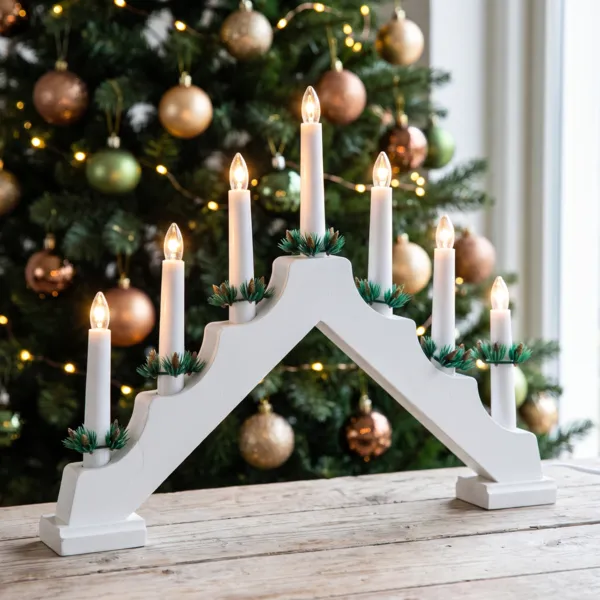 Candelabro luminoso Minuteur Blanco