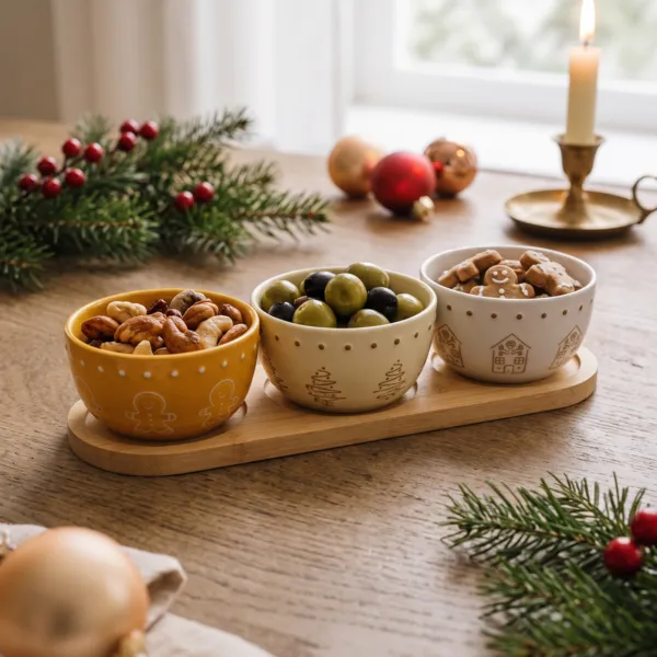 Tapas-Set 3 Schalen (30 x 10 cm) Countryside Naturfarben