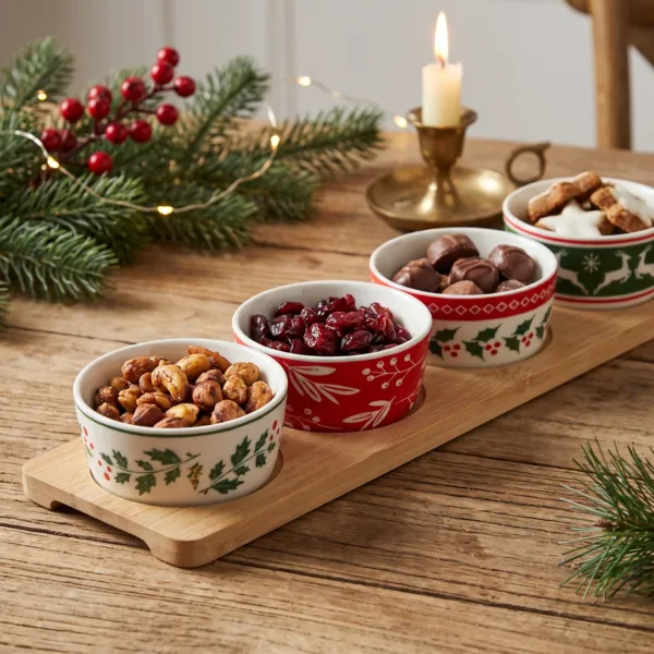 Set per tapas 4 ciotole (10 x 38 cm) Magia di Natale Multicolore