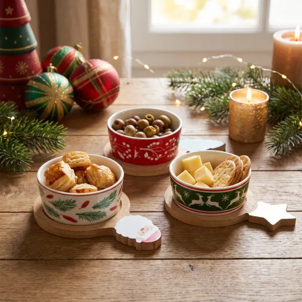 Set von 3 Tapas-Schalen (D15 cm) Weihnachtszauber Mehrfarbig