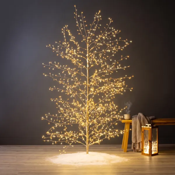 Arbre lumineux 1350 LED (H150 cm) S�l�nis Or et blanc chaud