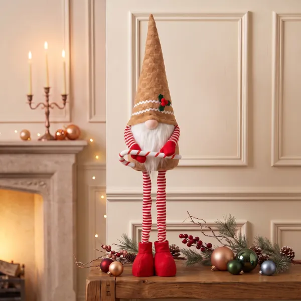 Lutin jambes t�l�scopiques (H80 cm) Gourmand Pain d'�pices Marron clair