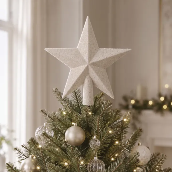 Puntale albero Alpine Bianco panna