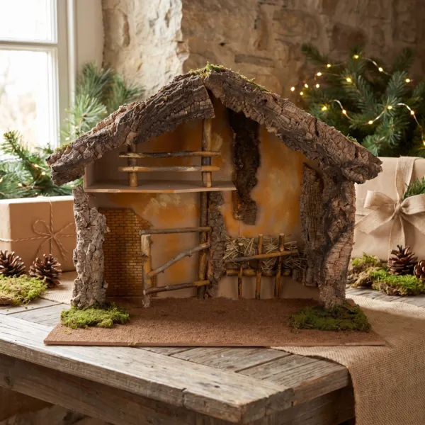 Crèche de Noël vide (H61 cm) Saint-Oscar