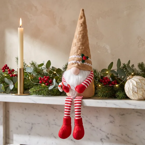 Lutin assis (H50 cm) Gourmand Pain d'épices Marron clair