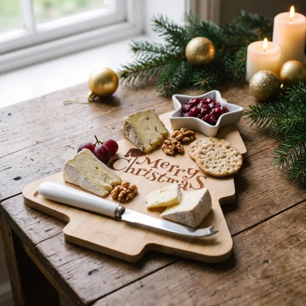 Vassoio per formaggio con coltello (32 x 24 cm) Merry Christmas