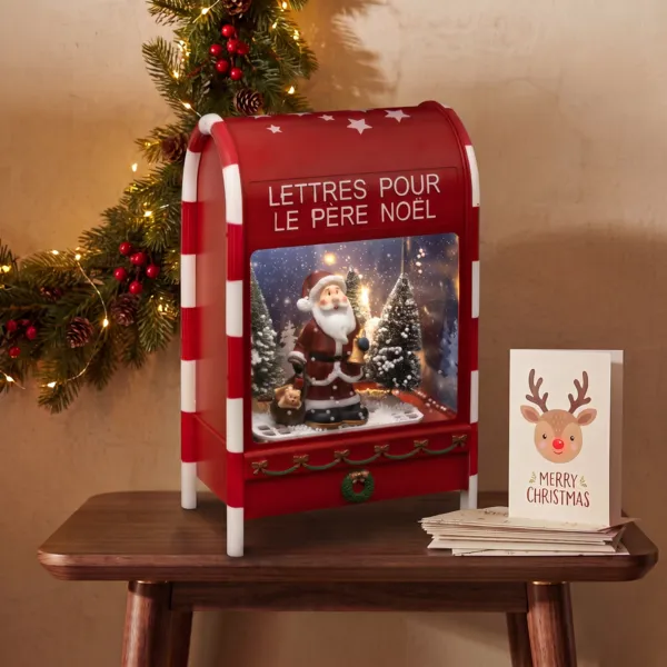  Buz�n de Pap� Navidad con luz  12 LED