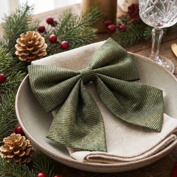 2er Set Weihnachtsschleifen (H15 cm) London chic Gr�n