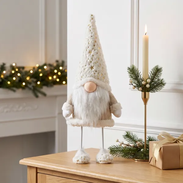 Lutin de Noël déco (H45 cm) Etoiles dorées