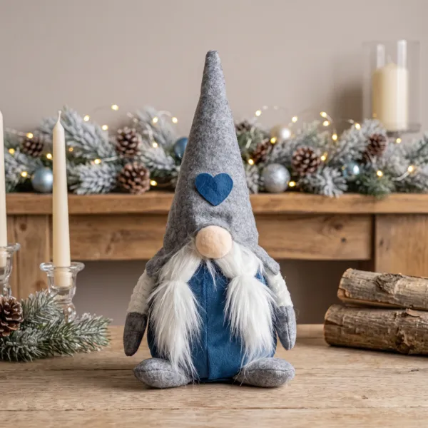 Weihnachtswichtel (H30 cm) Huguette chapeau pointu Grau