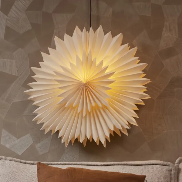 Hangende papier LED-verlichting (D60 cm) Origami Ster Warm Wit
