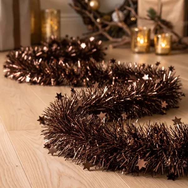 Guirnalda de Navidad (D9 cm) �toil�e Alpine Caf� casta�o