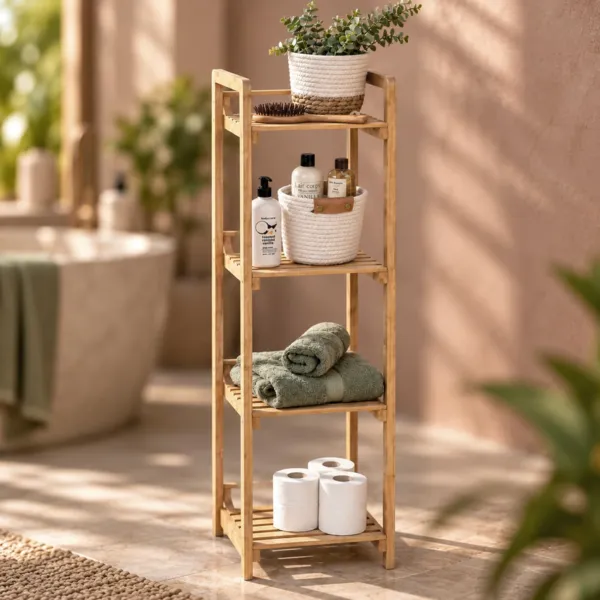 Aufbewahrungsm�bel aus Bambus 4 Regale  (30 x H104 cm) Harmonie Naturfarben