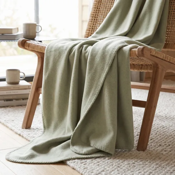 Plaid in pile (125 x 150 cm) Carlton Verde salvia