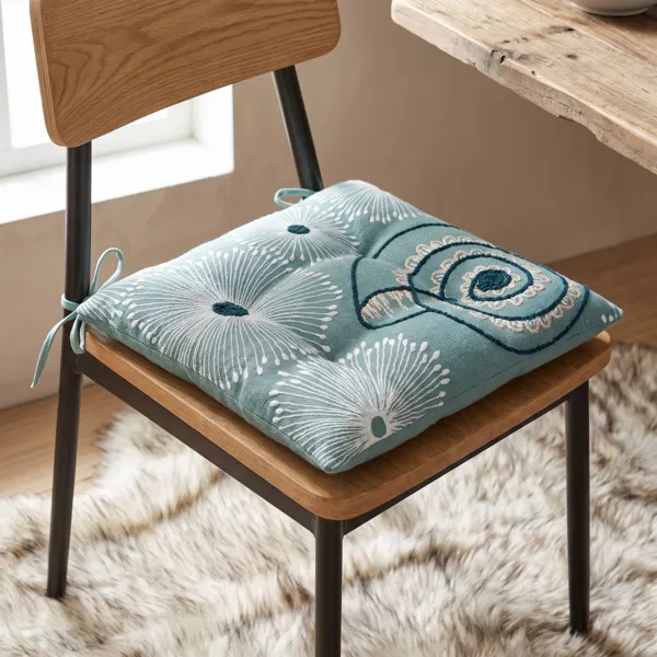 Cuscino per sedia quadrato in cotone (38x38 cm) Barbados Verde celadon