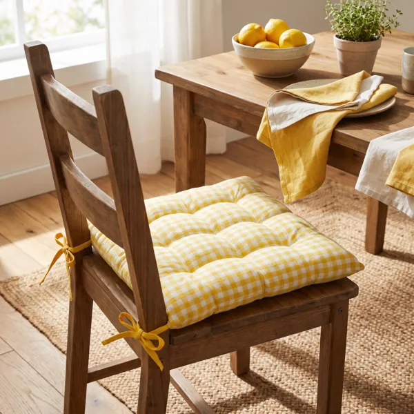 Coussin de chaise carré coton (40 x 40 cm) Bardot Jaune