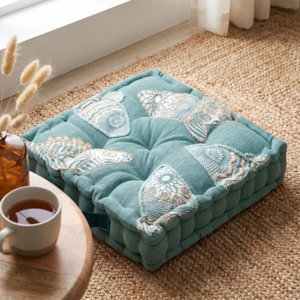 Gulvpude i bomuld (45 x 45 cm) Barbade Celadon Gr�n