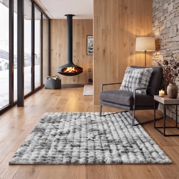 Tappeto rettangolare in pelliccia sintetica (160 x 230 cm) Toronto Grigio