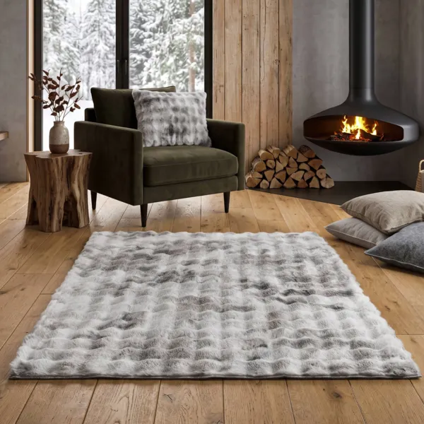 Tappeto rettangolare in pelliccia sintetica (120 x 170 cm) Toronto Grigio