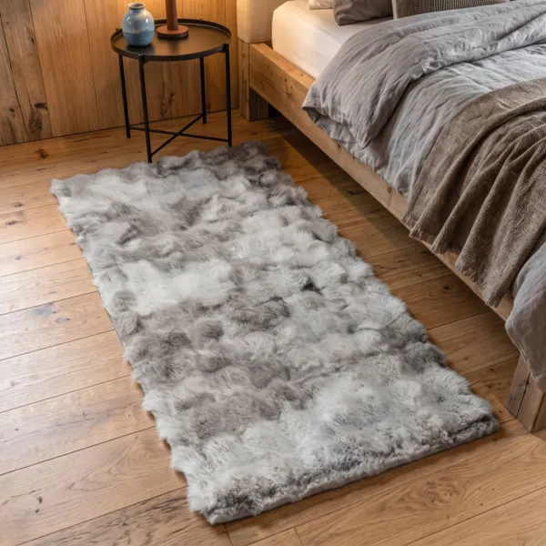 Tappeto rettangolare in pelliccia sintetica (60 x 120 cm) Toronto Grigio