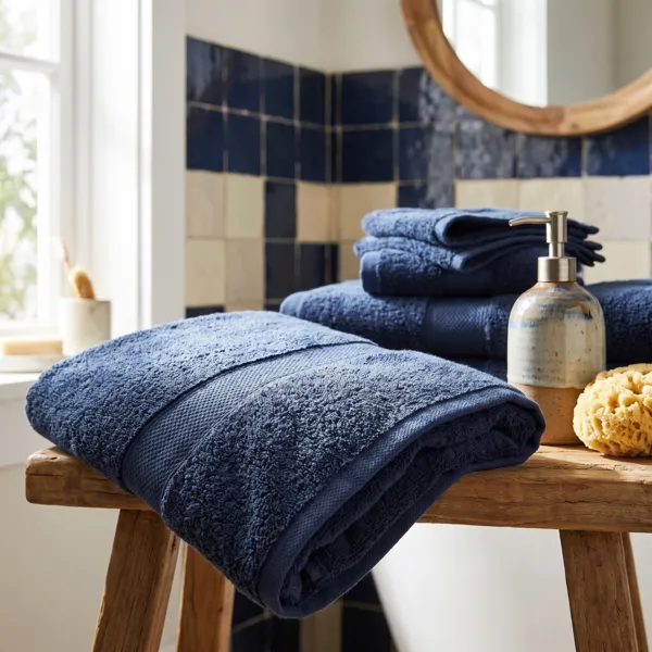 Asciugamano in cotone (90 x 150 cm) Timeless Blu navy