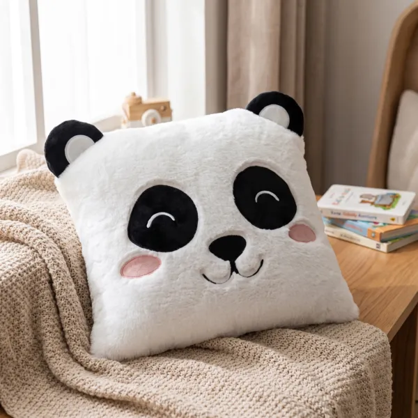 Cojín infantil cuadrado (40 x 40 cm) Zamis Panda Blanco