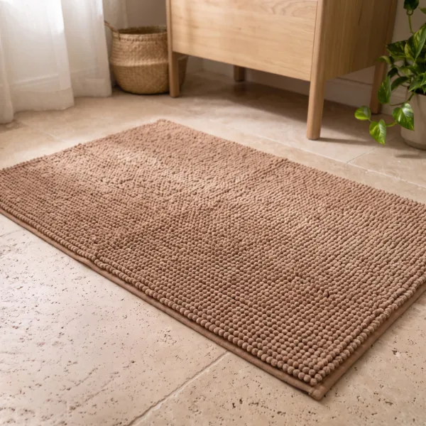 Alfombra de ba�o de microfibra (45 x 75 cm) Bolas Cappuccino