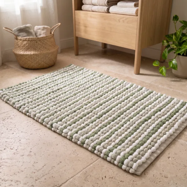 Tappeto da bagno rettangolare in cotone (45 x 90 cm) Mismo Verde