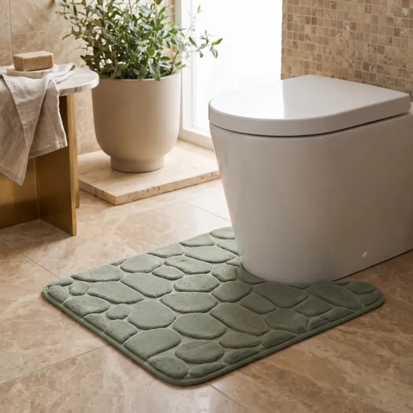 Toilettenvorleger mit Memory-Schaum (45 x 50 cm) Galeo Khaki-Gr�n