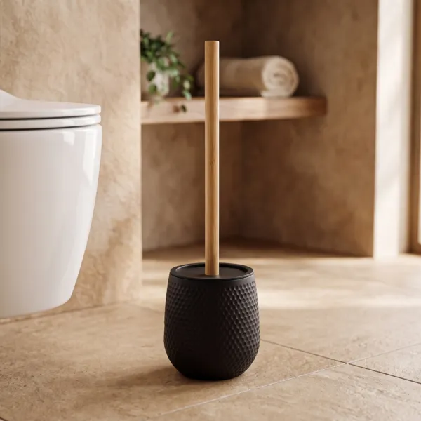 Cepillo de ba�o de bamb� y ABS panal de abeja Bania Negro