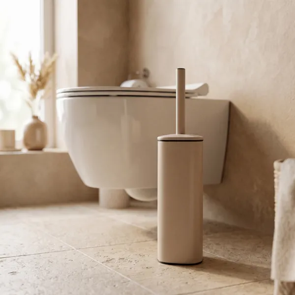 Brosse WC carr�e couvercle m�tal Boho-Chic Beige