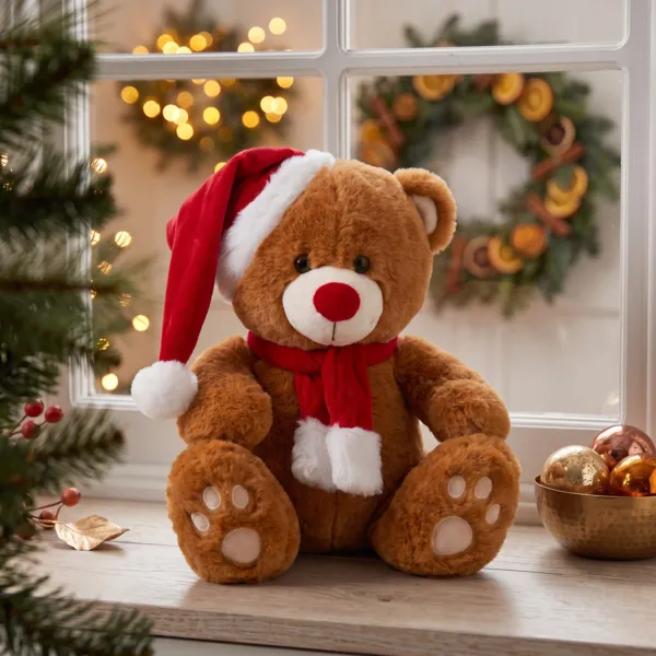 Ours en peluche (H34 cm) Loulou �charpe rouge