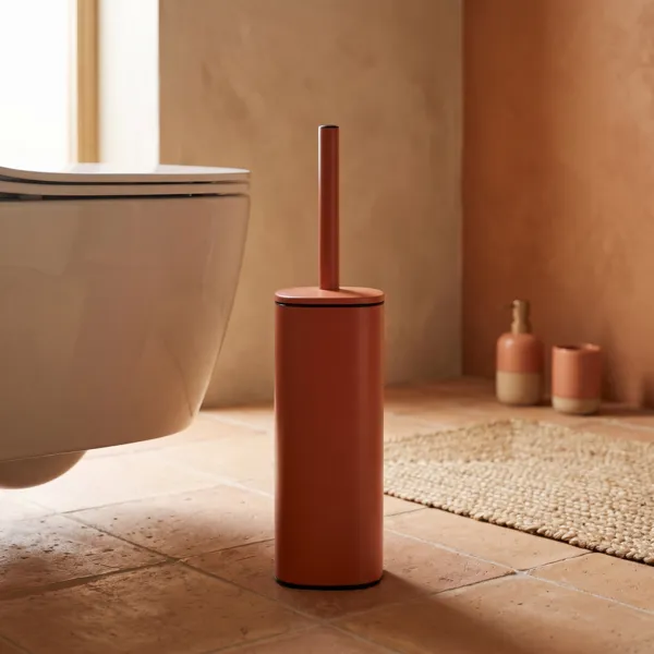 Scopino WC quadrato con coperchio in metallo Boho-Chic Terracotta
