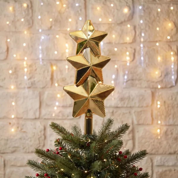 Cimier de sapin en verre �toiles Bor�al Or