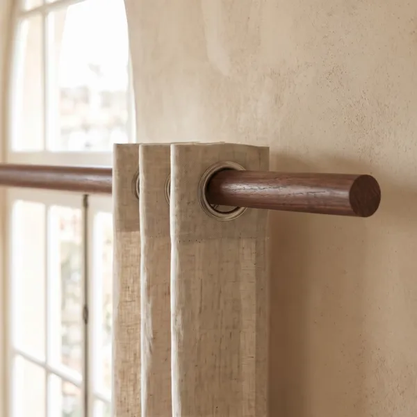 Tringle rideau bois (L200 cm/ D28 mm) Nils Naturel