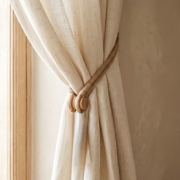 Magnetisk gardinholdback Palma i naturligt jute