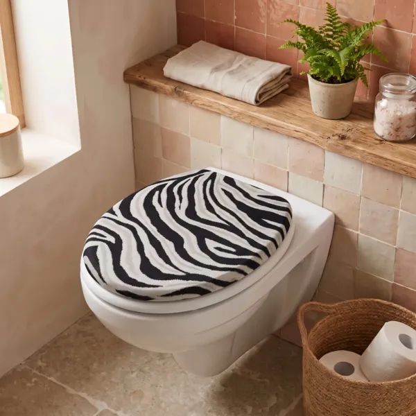 Toiletbril van 18 inch Nubia Zwart houtlook
