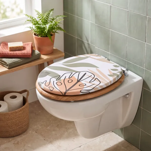 Toiletbril van hout 18 inch Bengaals Multicolor